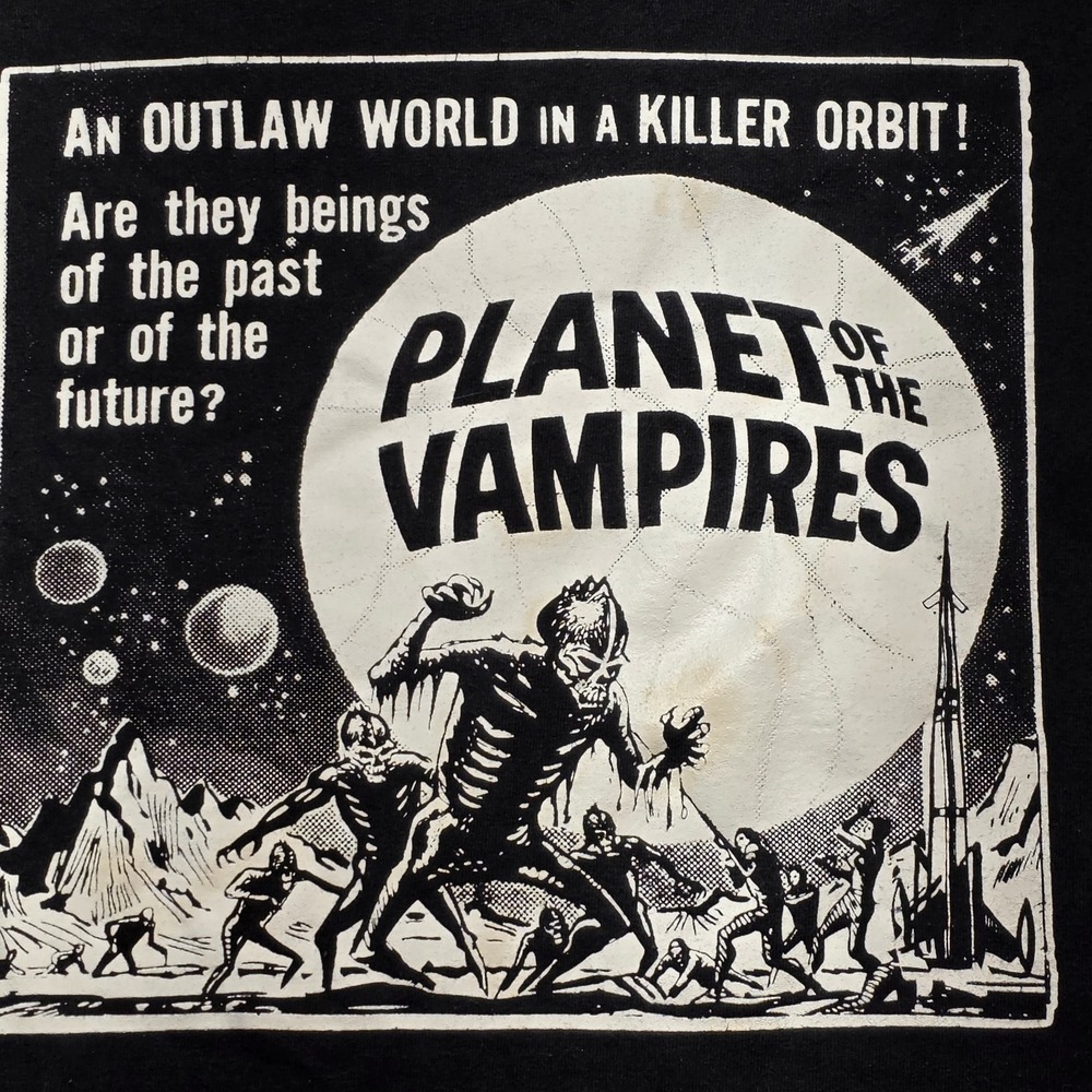 Planet of the Vampires Graphic T-Shirt Men's 5XL‎ Black Horror Movie Tee